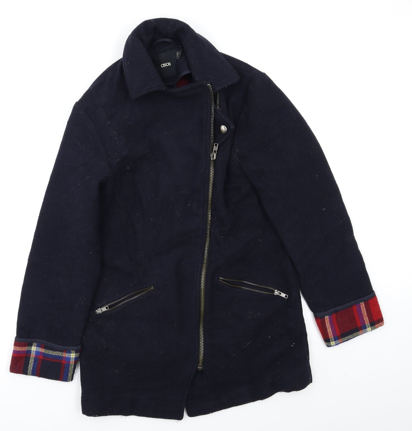 ASOS Womens Blue   Biker Coat Size 8