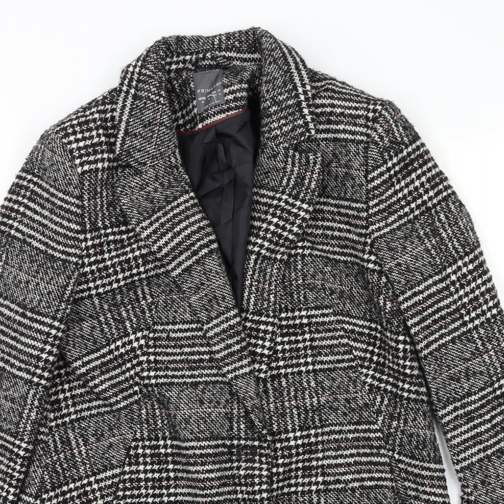 Primark Womens Multicoloured Check  Overcoat Coat Size 12