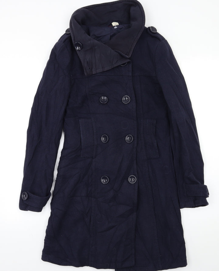 H&M Womens Blue Pea Coat Coat Size S