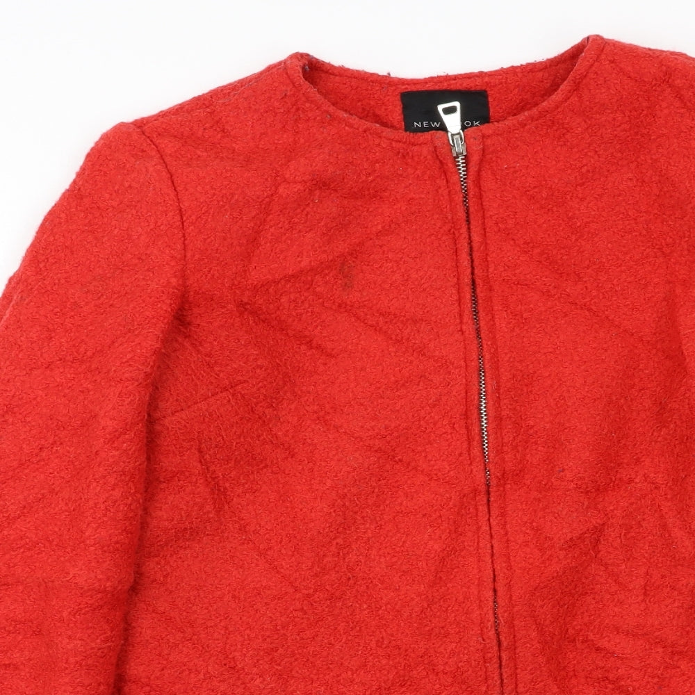 New Look Womens Red   Biker Coat Size 12