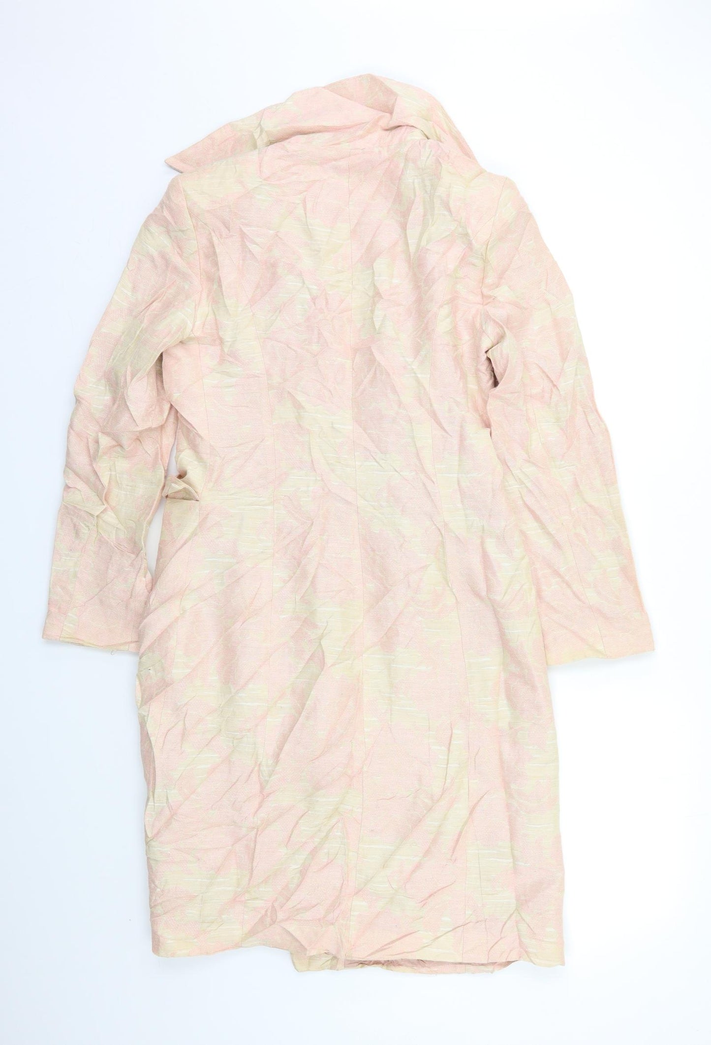 Wallis Womens Beige Floral  Overcoat Coat Size 12