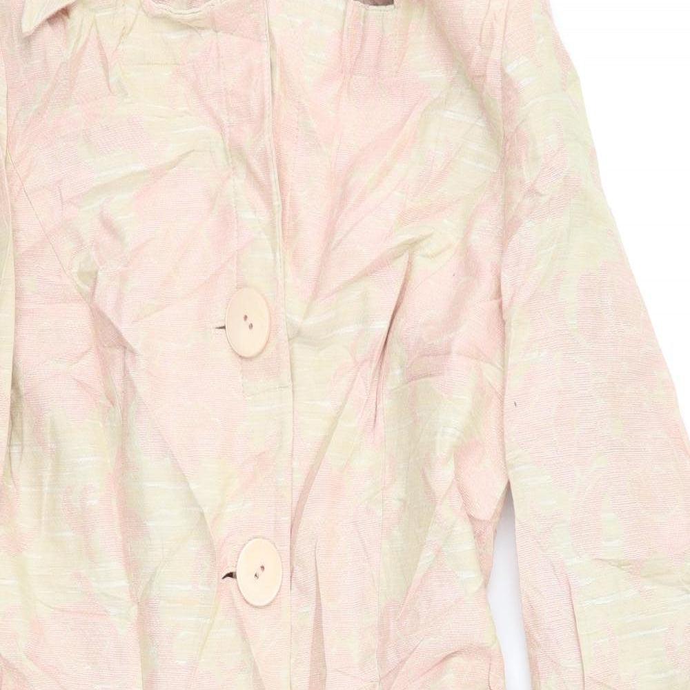Wallis Womens Beige Floral  Overcoat Coat Size 12