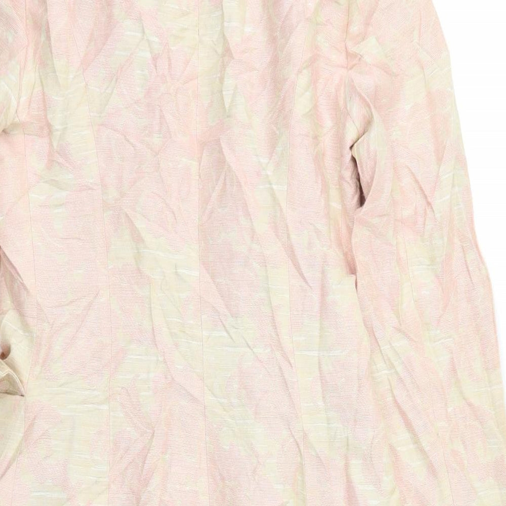 Wallis Womens Beige Floral  Overcoat Coat Size 12