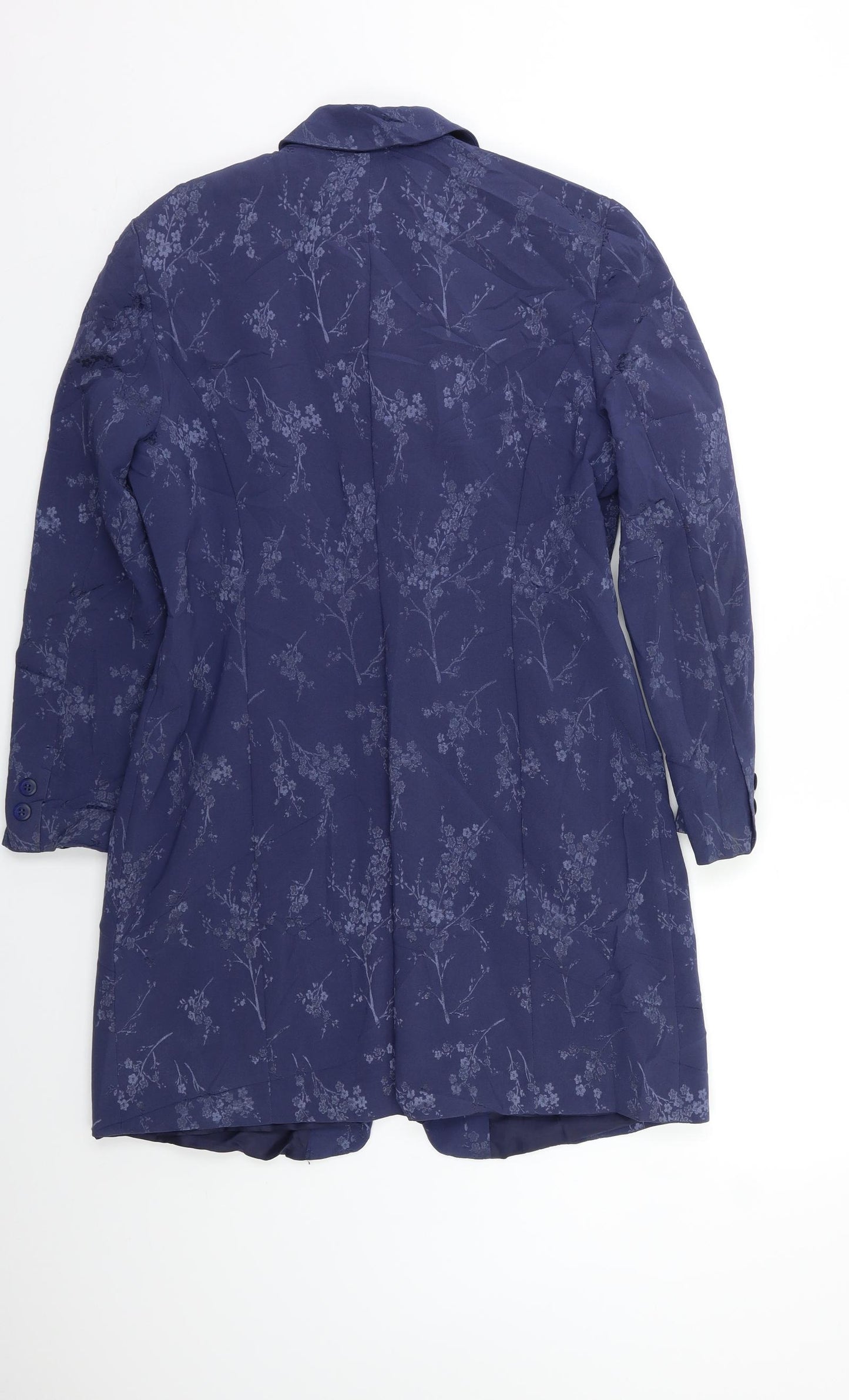 Choise Womens Blue Floral  Jacket Blazer Size M