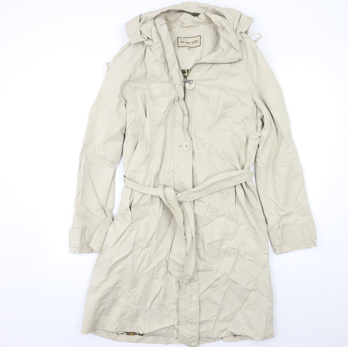 Per Una Womens Beige   Trench Coat Coat Size 12