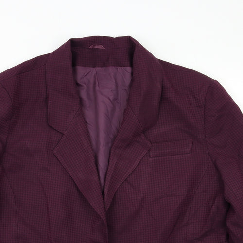 Prew Womens Purple Check  Kimono Blazer Size 20