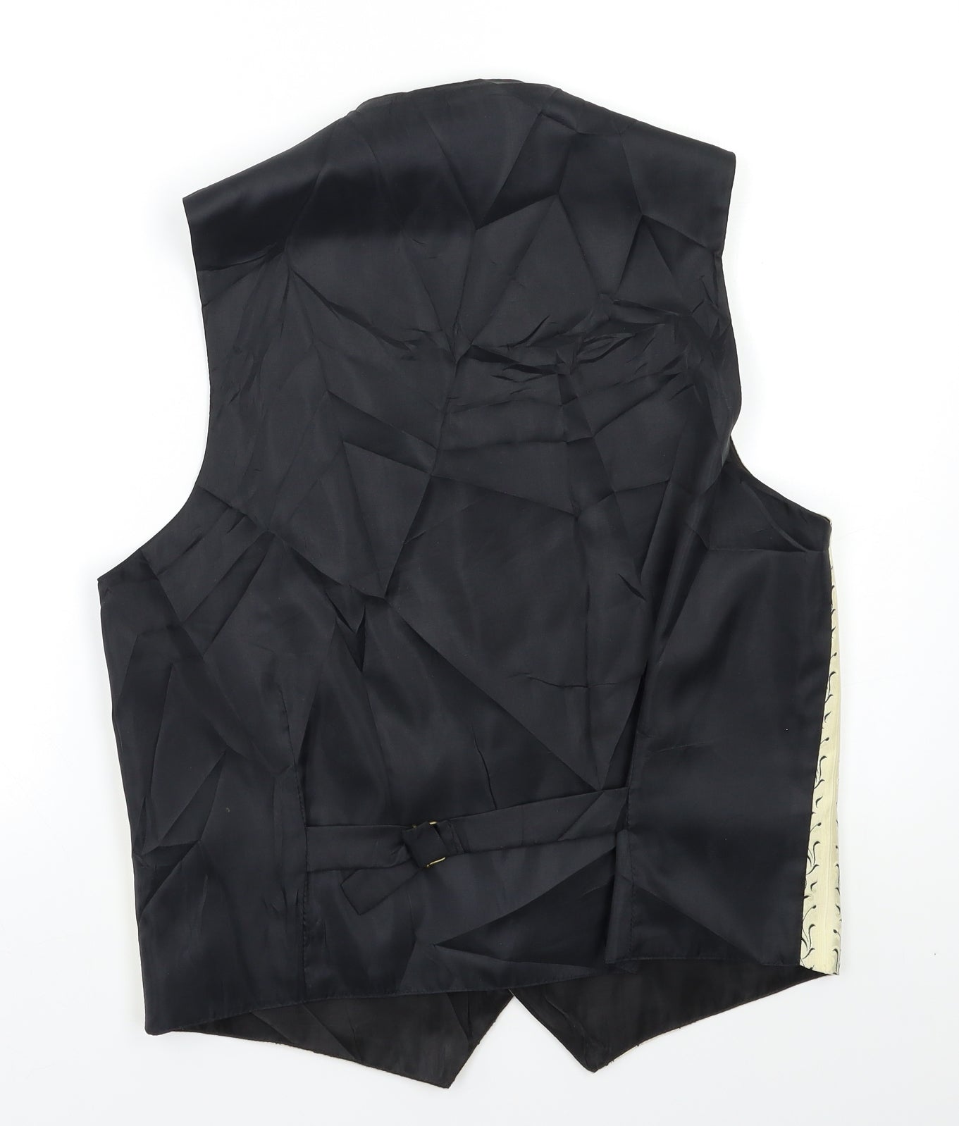 Elios Mens Beige Geometric  Jacket Suit Waistcoat Size M