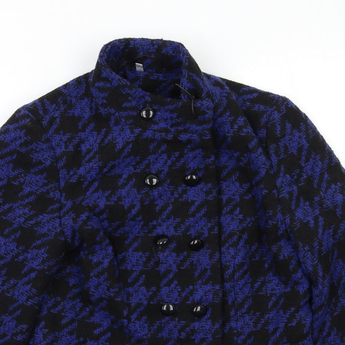 Isle Womens Blue Check  Jacket Blazer Size M