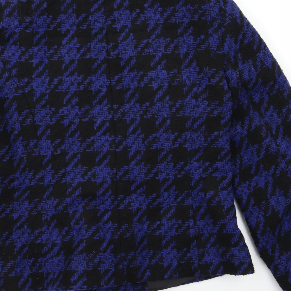 Isle Womens Blue Check  Jacket Blazer Size M