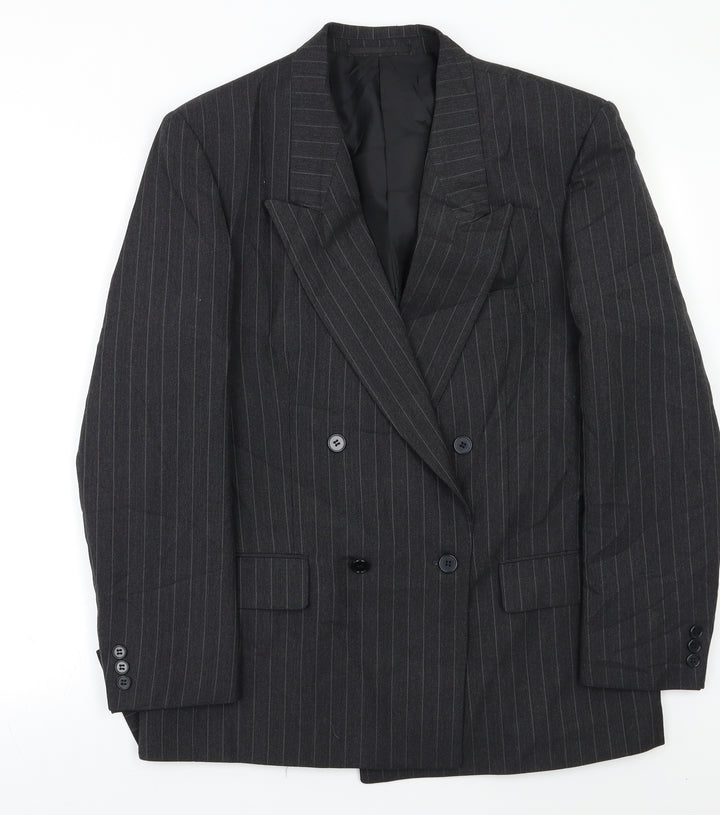 C&A Womens Black Striped Jacket Blazer Size 38