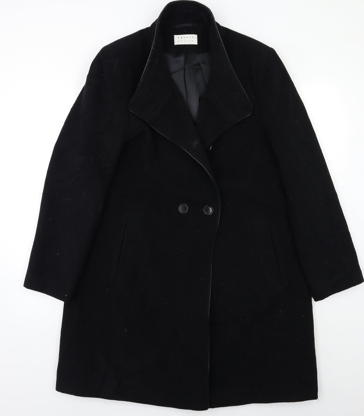 Precis Petite Womens Black   Overcoat Coat Size M