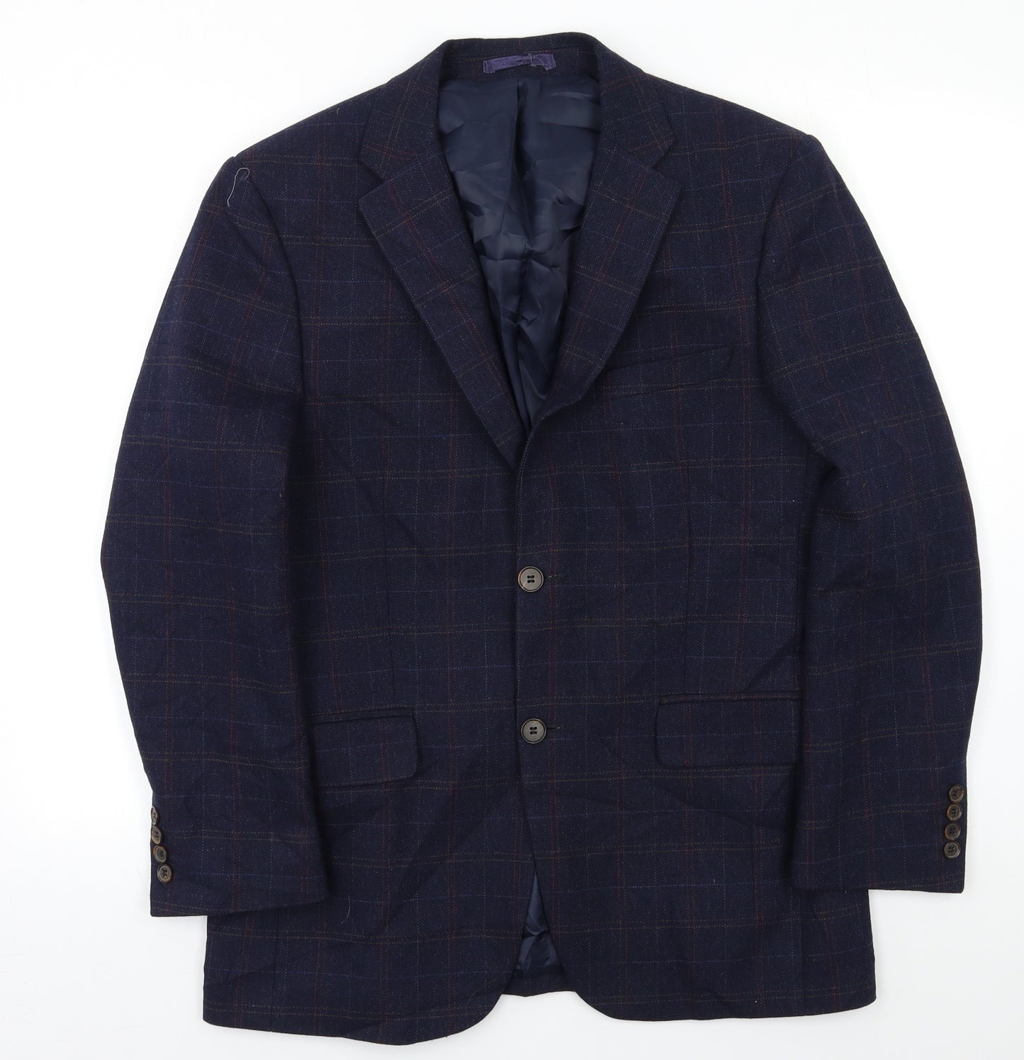 Aston & Gunn Mens Blue Check  Jacket Blazer Size 38