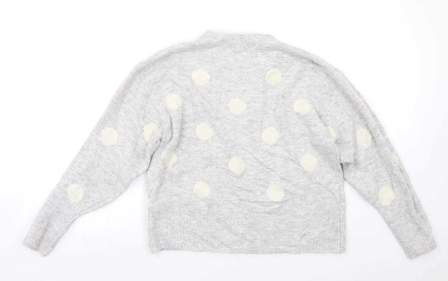 H&M Womens Grey Polka Dot  Pullover Jumper Size S