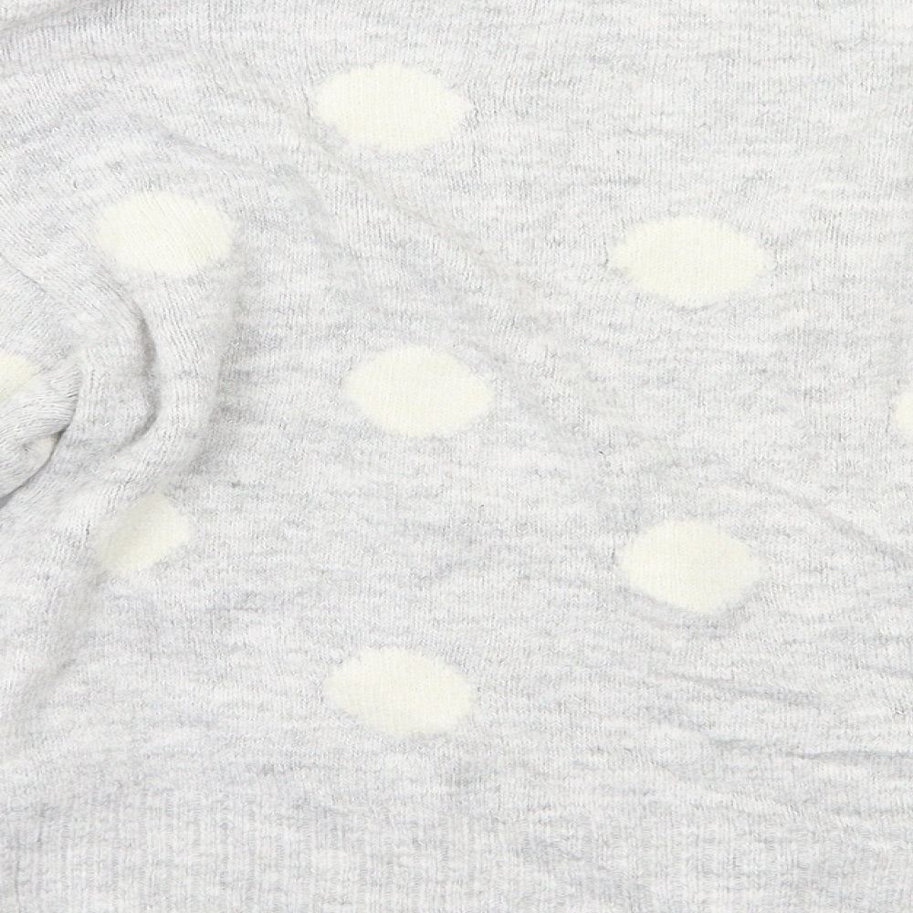 H&M Womens Grey Polka Dot  Pullover Jumper Size S