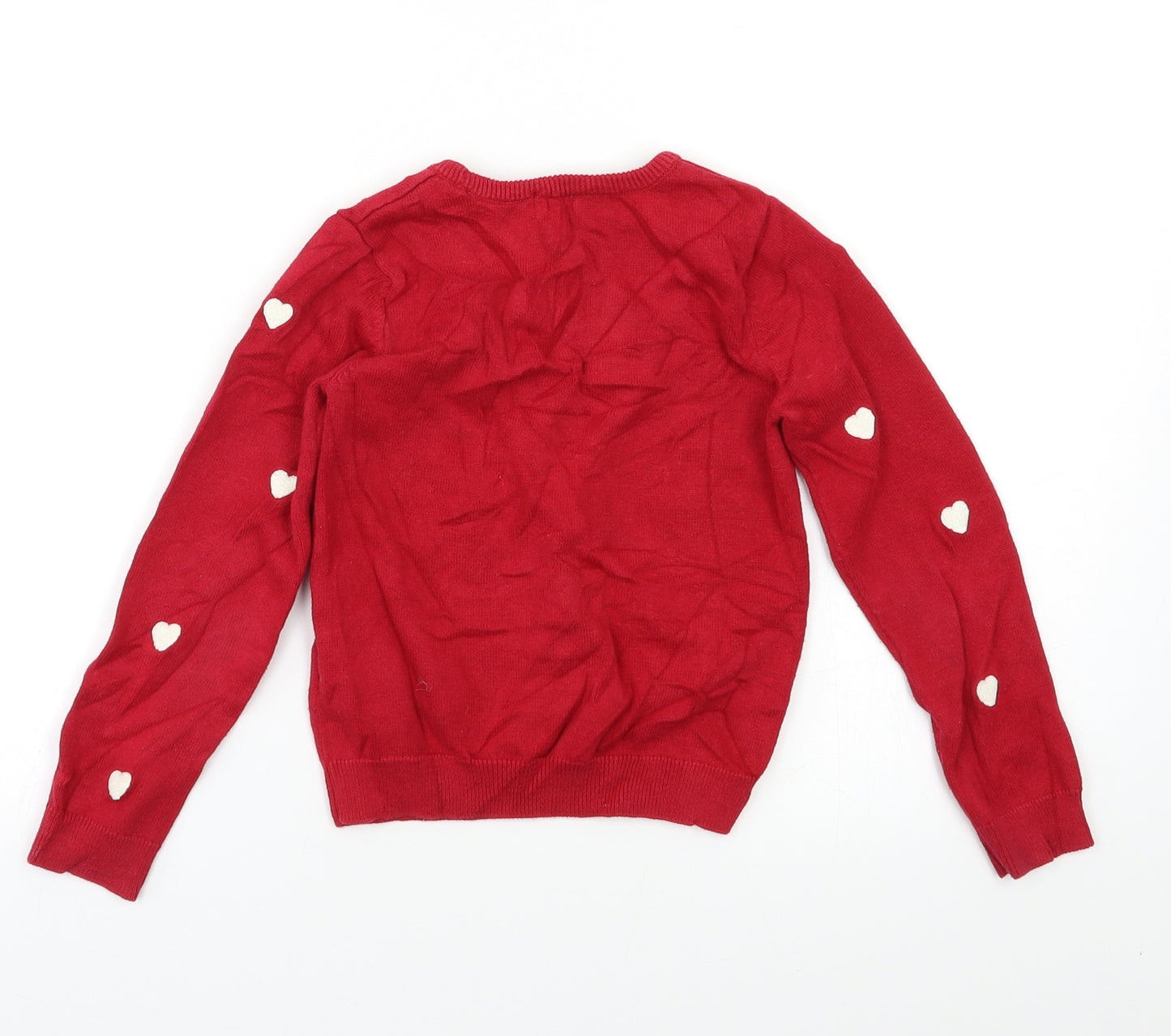 H&M Girls Red Polka Dot  Pullover Jumper Size 4-5 Years