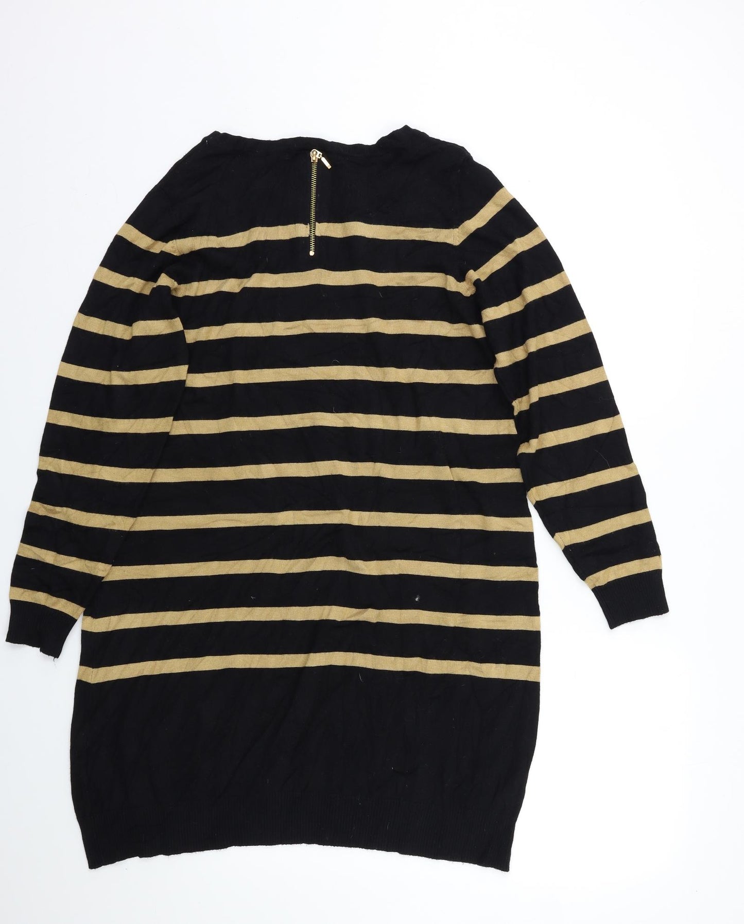 Intuition Womens Black Striped  Pullover Jumper Size 16