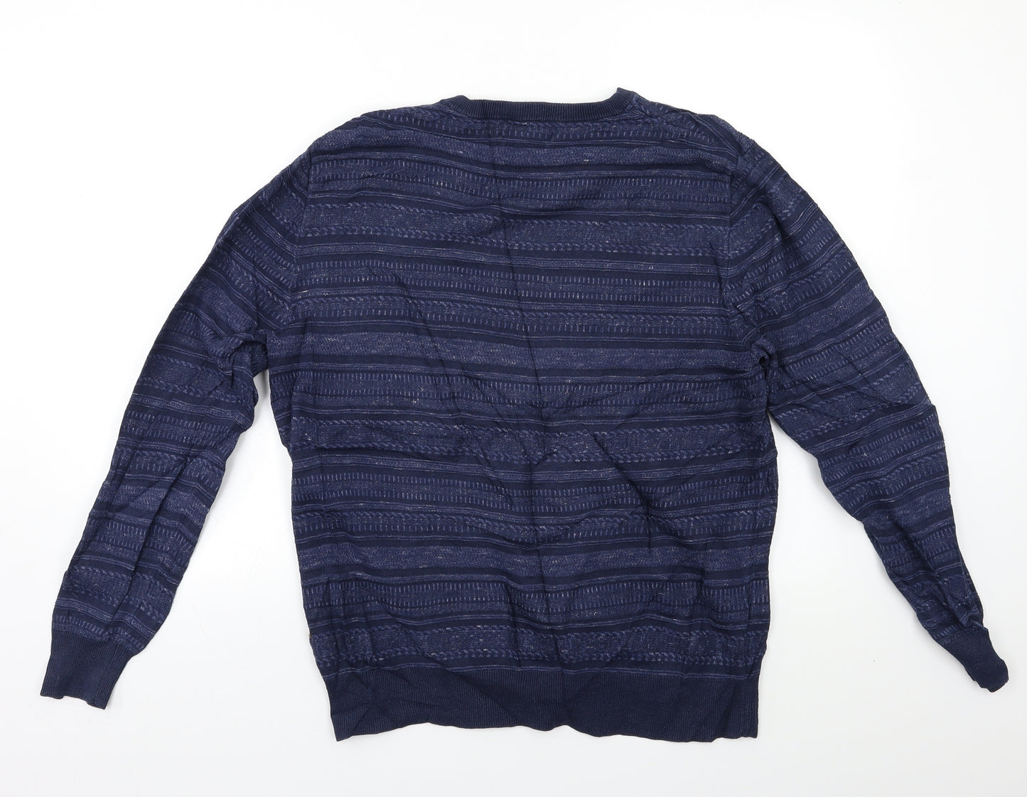 TU Mens Blue Fair Isle  Pullover Jumper Size M