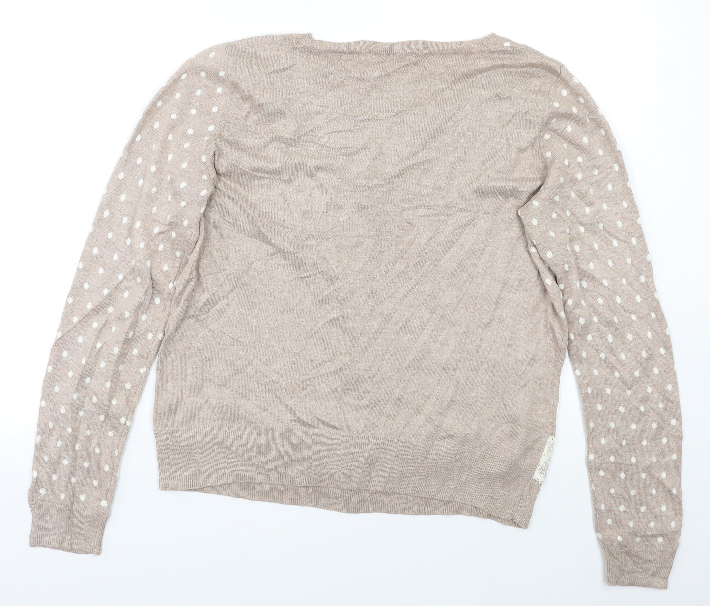 TU Womens Beige Polka Dot  Pullover Jumper Size 14