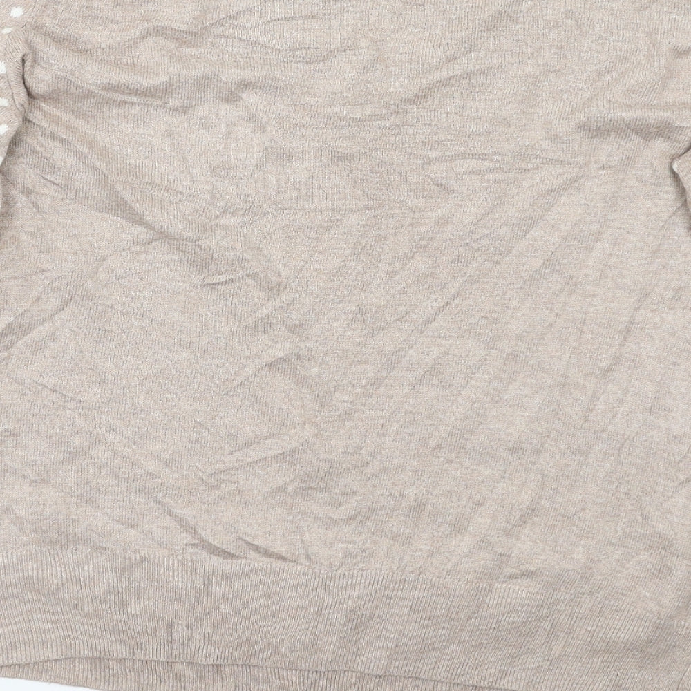 TU Womens Beige Polka Dot  Pullover Jumper Size 14