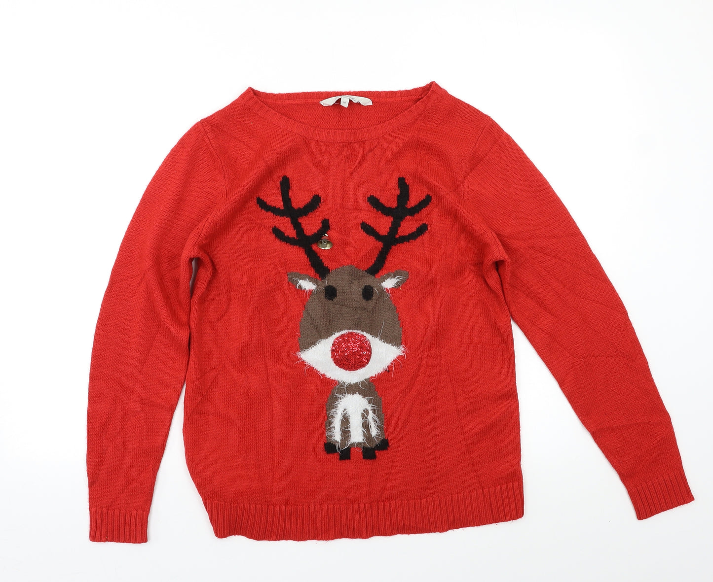 Peacocs Womens Red   Pullover Jumper Size M  - Christmas