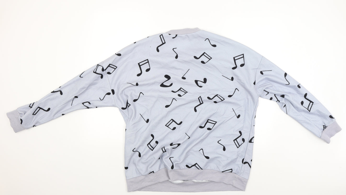 Preworn Womens Grey   Pullover Jumper Size 2XL  - Music Notes