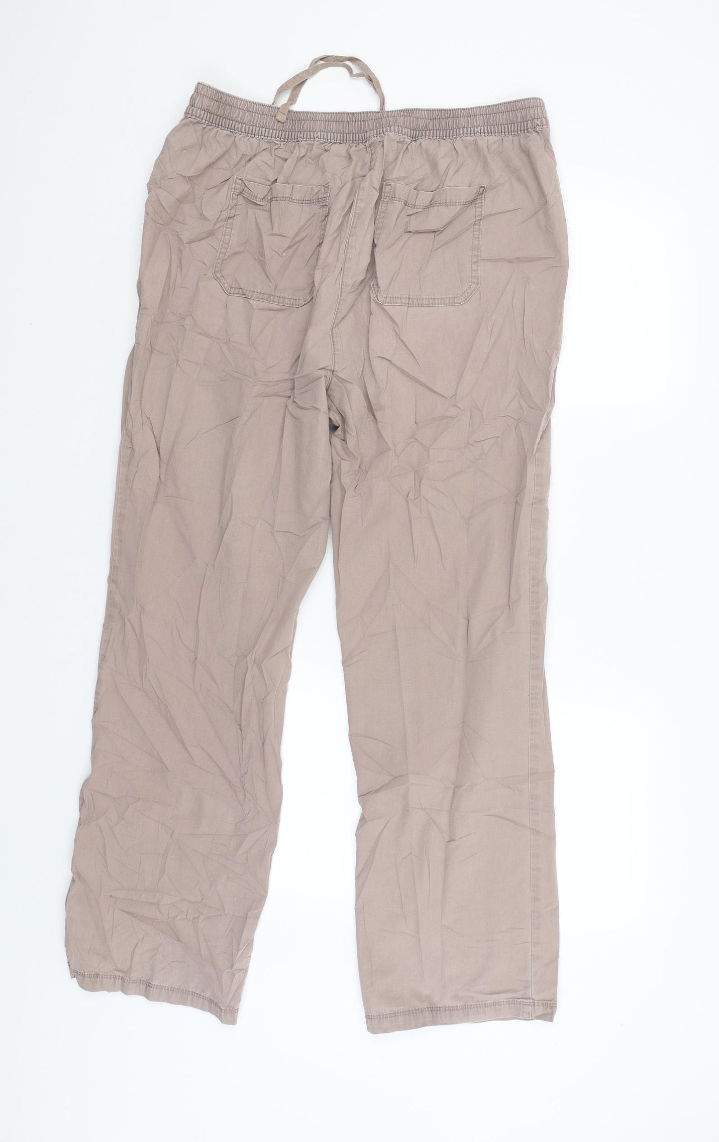 M&S Womens Beige   Cargo Trousers Size 16 L29 in