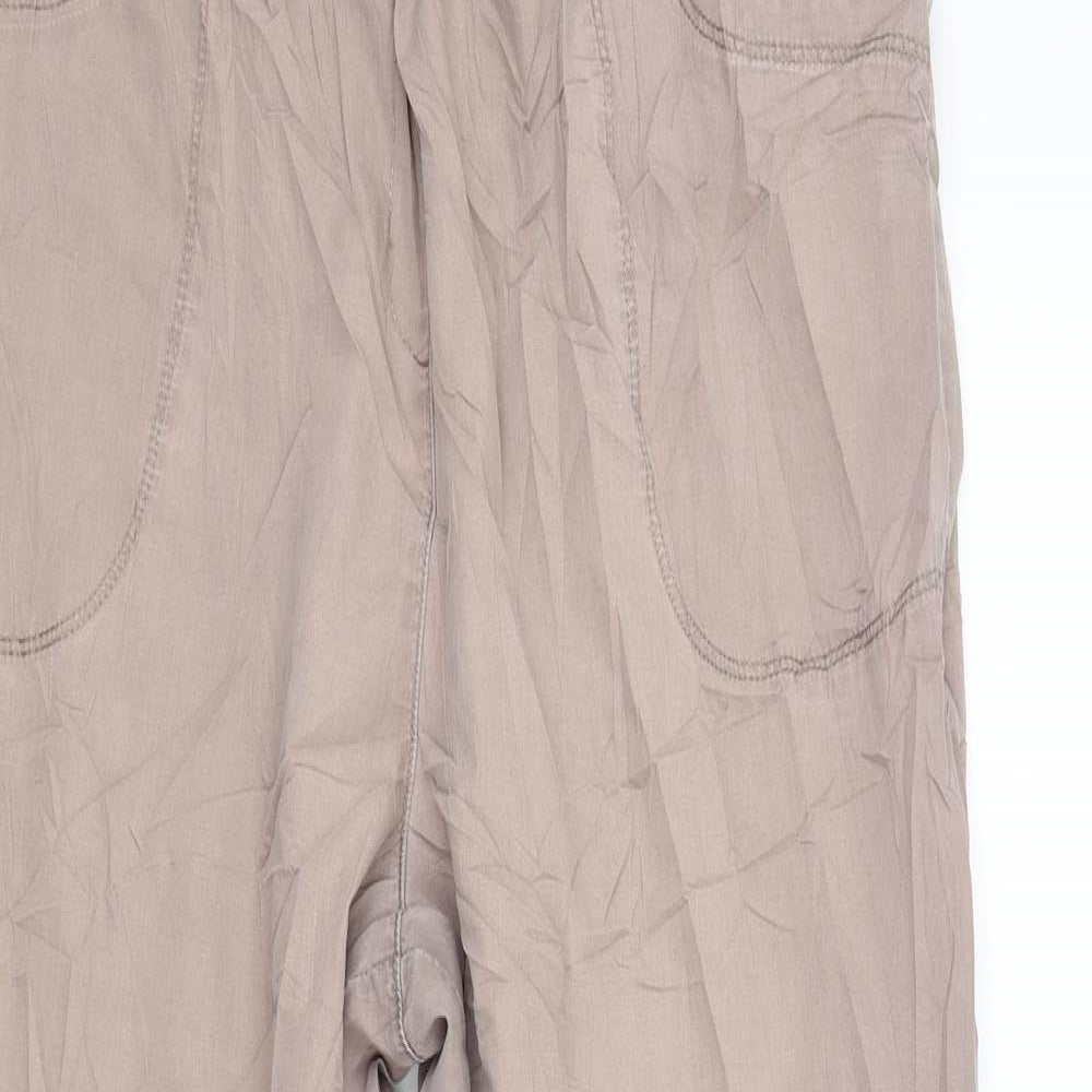 M&S Womens Beige   Cargo Trousers Size 16 L29 in
