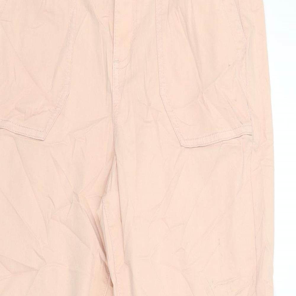 M&S Womens Pink   Cargo Trousers Size 12 L27 in