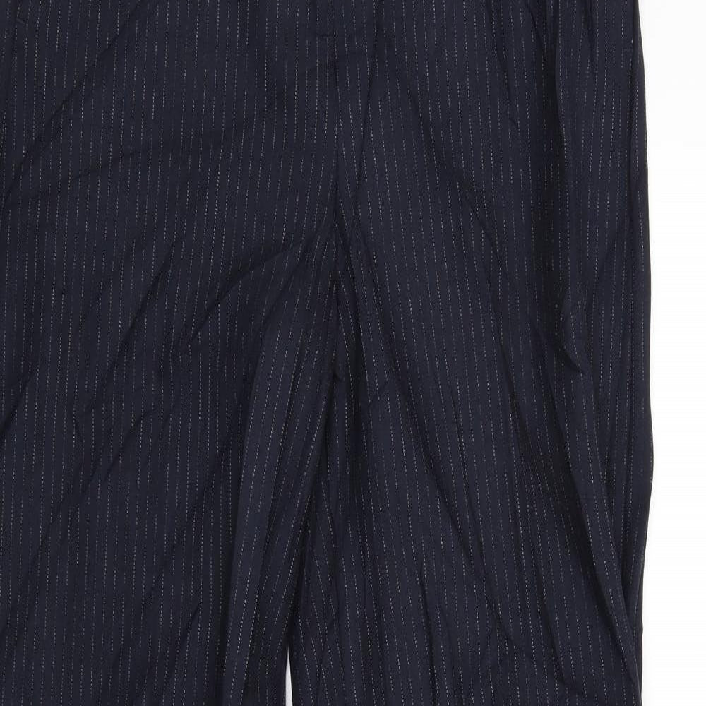 M&S Womens Blue Striped  Trousers  Size 8 L32 in