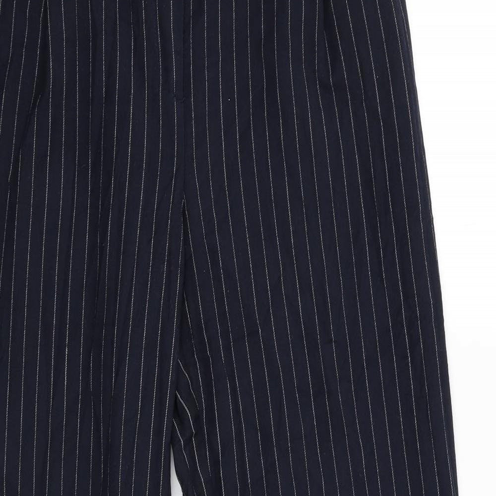 Laura Ashley Womens Blue Striped  Capri Trousers Size 10 L32 in