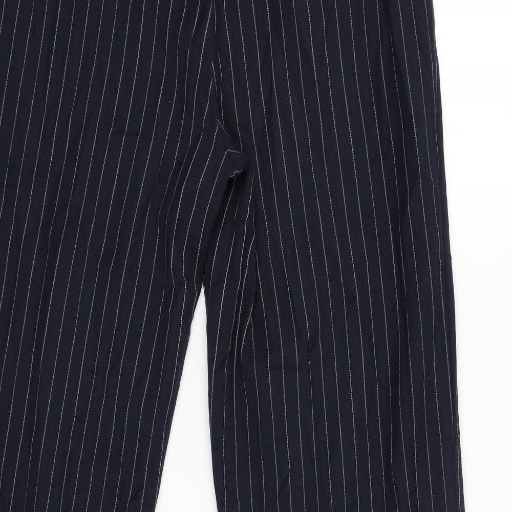 Laura Ashley Womens Blue Striped  Capri Trousers Size 10 L32 in