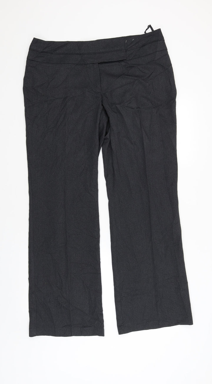 F&F Womens Grey Striped Trouser Suit Suit Trousers Size 16 L31 in