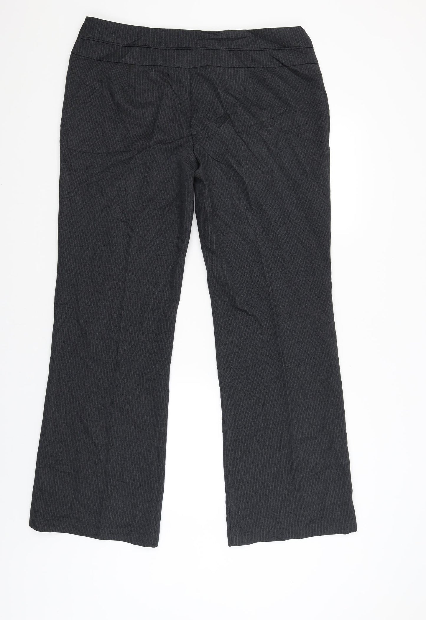 F&F Womens Grey Striped  Trouser Suit Suit Trousers Size 16 L31 in