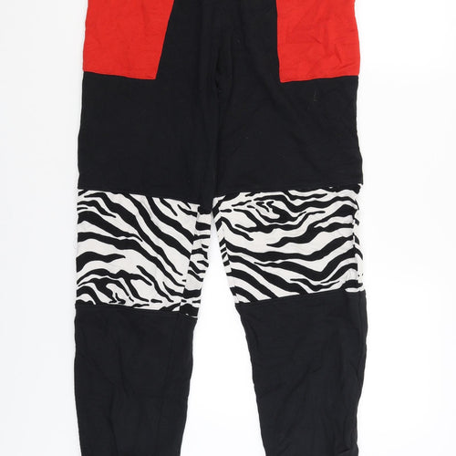 Mondi Sports Womens Black Animal Print  Jogger Trousers Size 36 L28 in