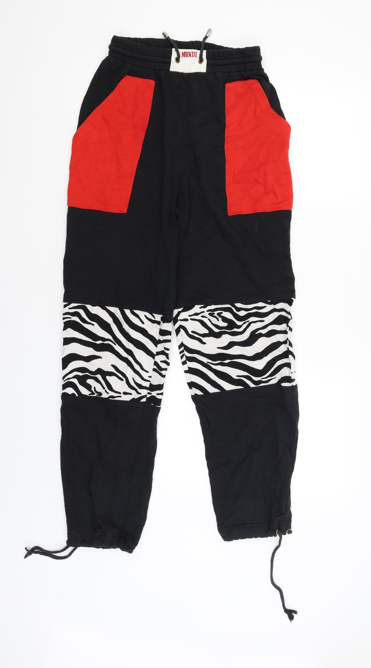 Mondi Sports Womens Black Animal Print  Jogger Trousers Size 36 L28 in