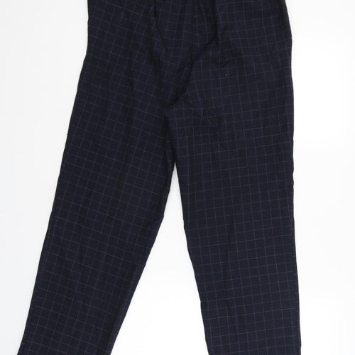 Marks and Spencer Womens Blue Check  Jegging Trousers Size 12 L26 in