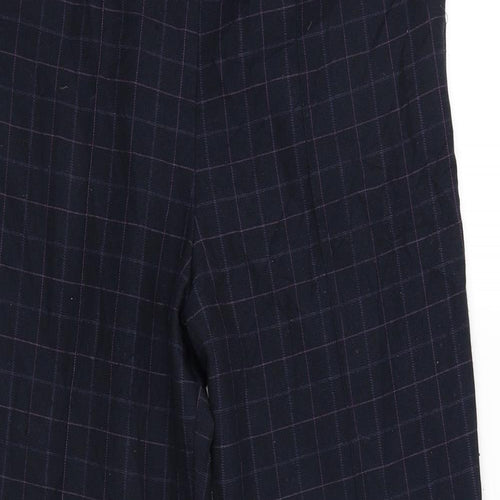 Marks and Spencer Womens Blue Check  Jegging Trousers Size 12 L26 in