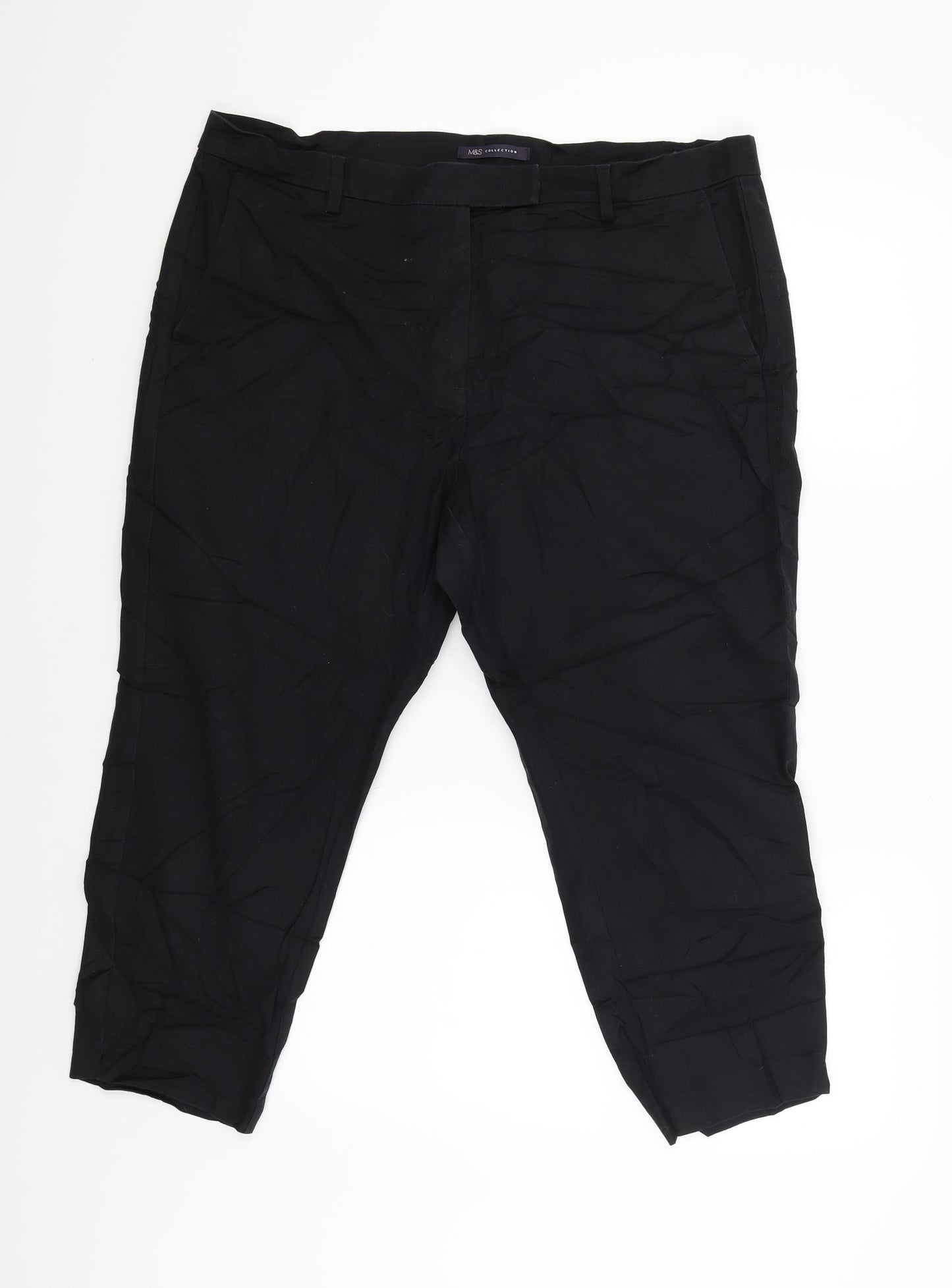 M&S Womens Black   Trousers  Size 18 L23 in