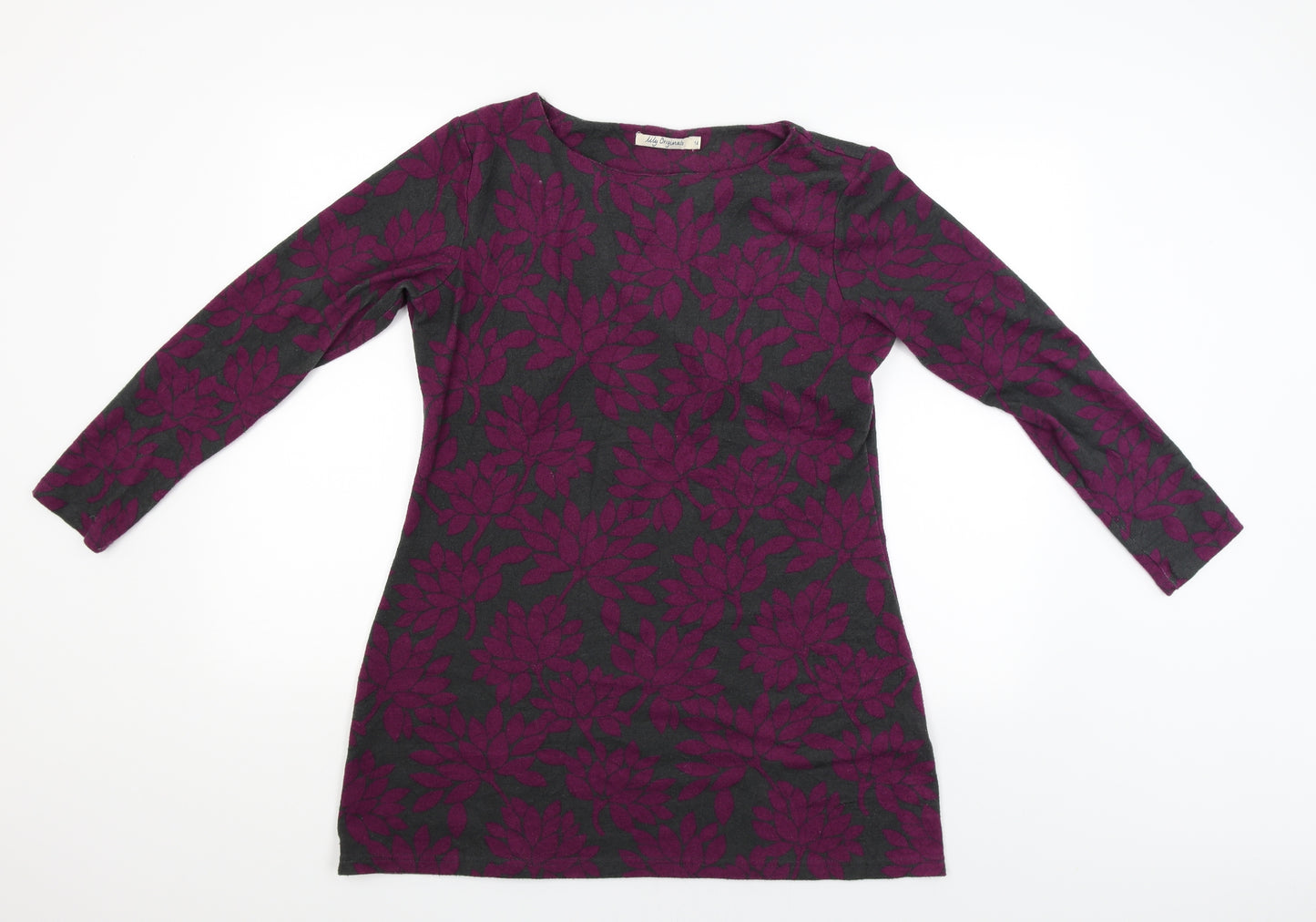 Lily Originals Womens Purple Floral  Pullover Jumper Size 14