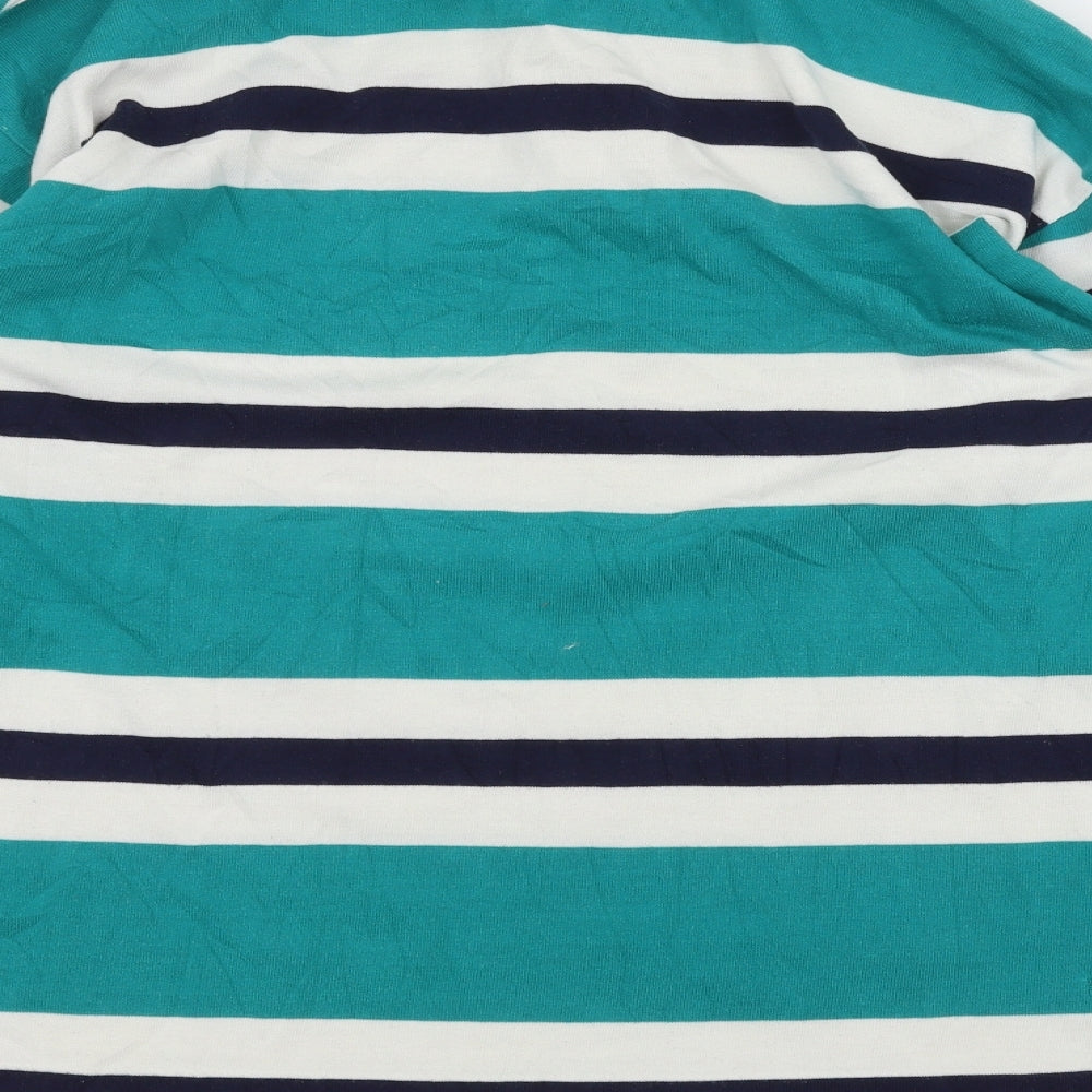 Preworn Mens Green Striped   Polo Size M