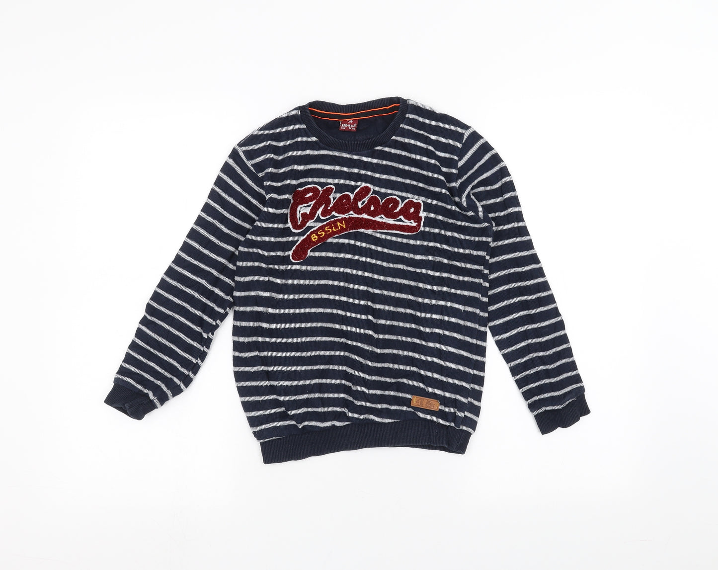 IFBA Boys Blue Striped  Pullover Jumper Size 12 Years