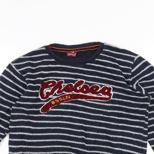 IFBA Boys Blue Striped  Pullover Jumper Size 12 Years