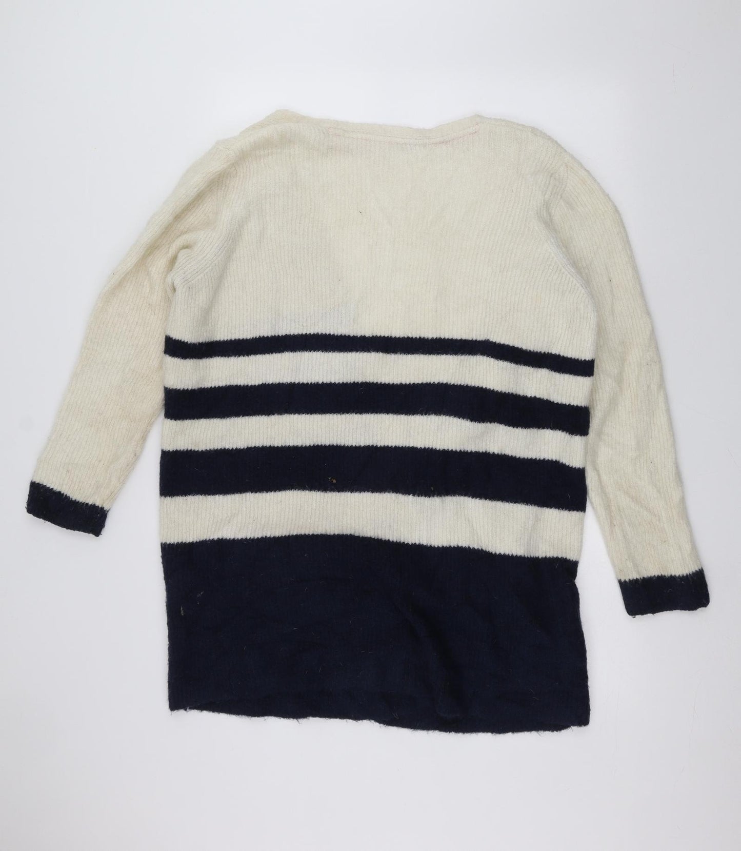 TU Womens White  Knit Jacket Coatigan Size 16