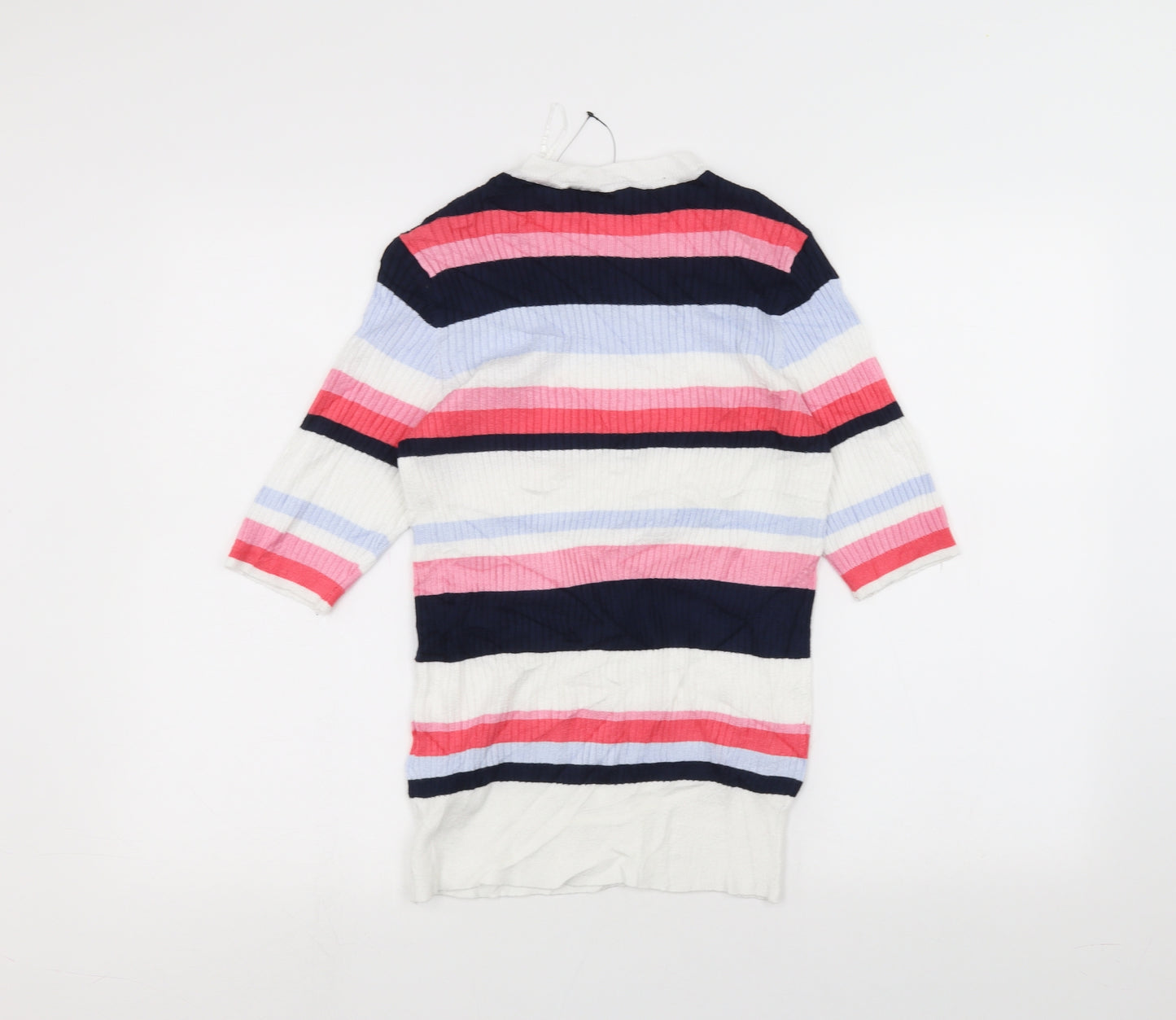 Marks and Spencer Womens White Striped  Basic T-Shirt Size 12