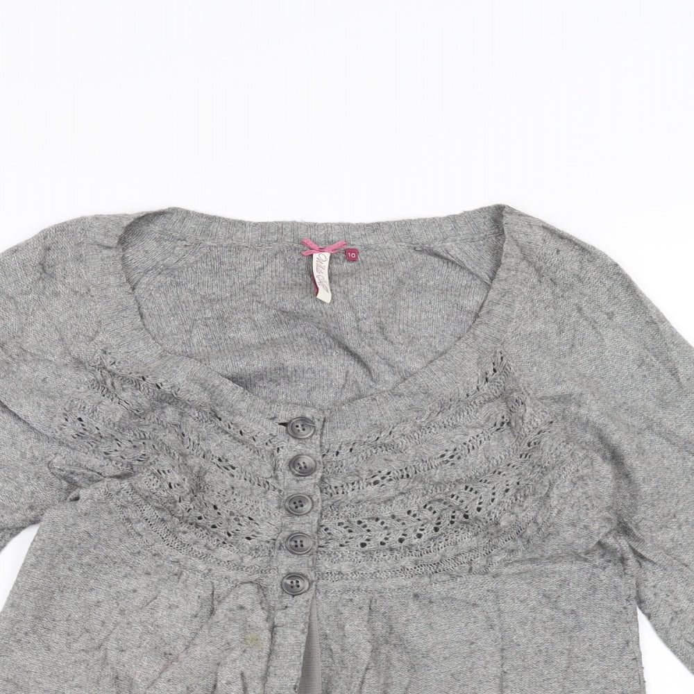 White Stuff Womens Grey   Cardigan Jumper Size 10