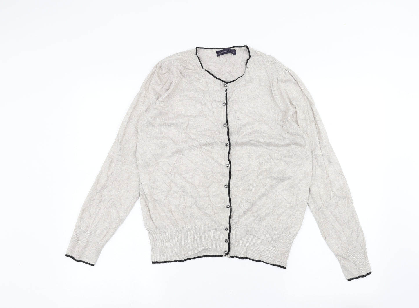 Marks and Spencer Womens Beige   Cardigan Jumper Size 12