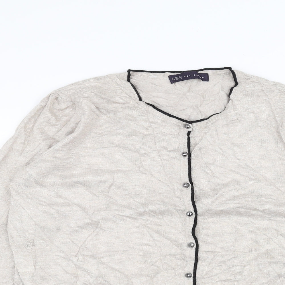 Marks and Spencer Womens Beige   Cardigan Jumper Size 12