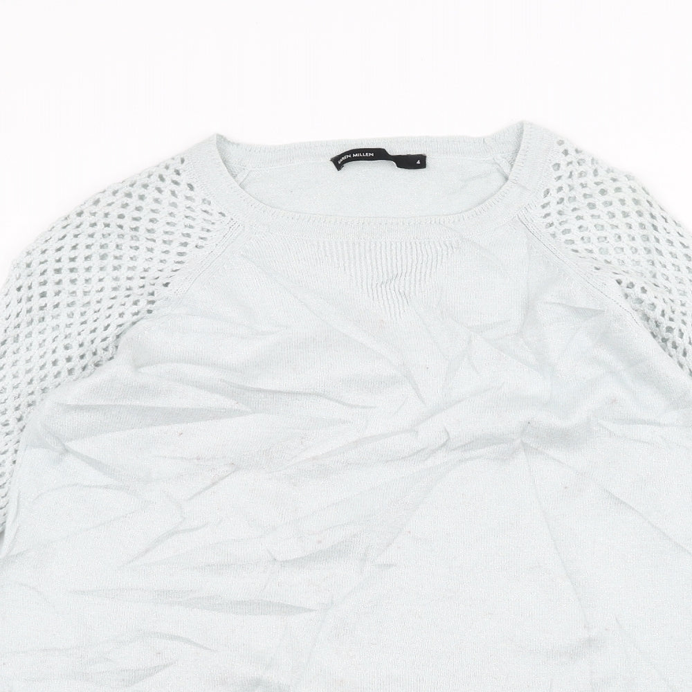 Karen Millen Womens Blue  Knit Pullover Jumper Size L