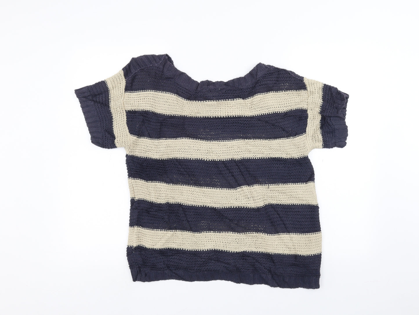 Fat Face Womens White Striped  Pullover Jumper Size M