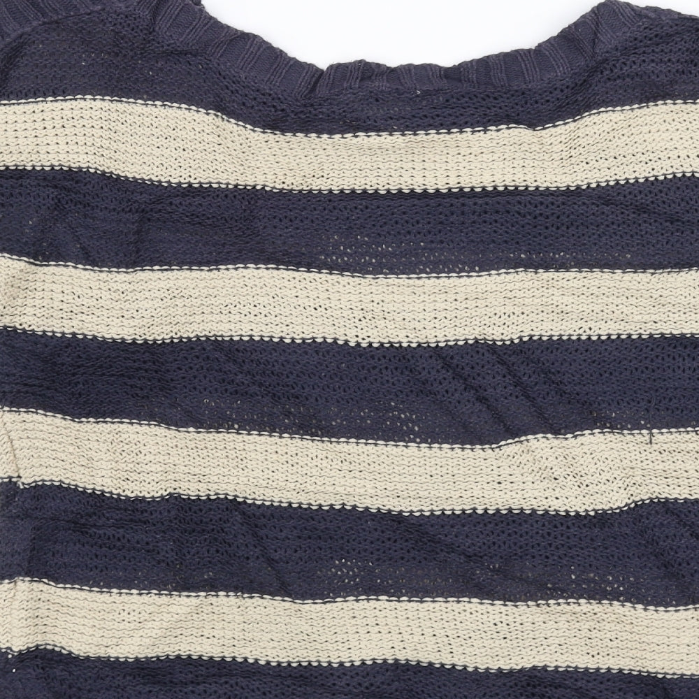 Fat Face Womens White Striped  Pullover Jumper Size M